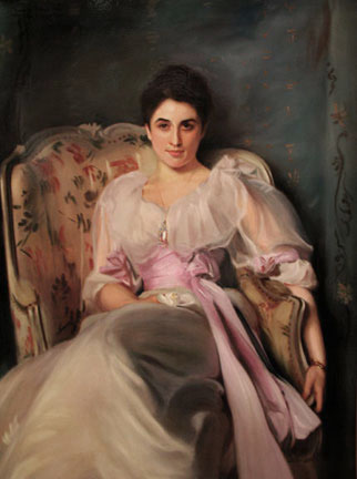 Lady Agnew of Lochnaw, an oil painting by John Singer Sargent, reproduced by Thomas Baker