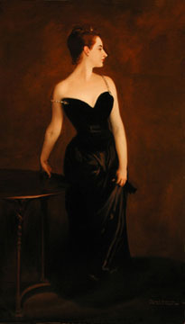 Madame X, an oil painting by John Singer Sargent, reproduced by Thomas Baker