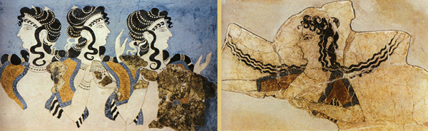 Minoan women in wall murals