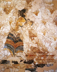 Minoan woman dumping her basket
