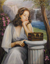Pandora, an oil painting by Thomas Baker