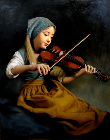 The Recital, an oil painting by Thomas Baker